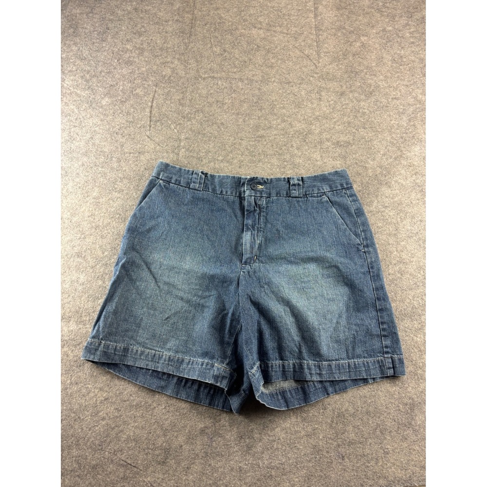 Gap Denim Shorts Women 12 Blue Medium Wash 100% Cotton Flat Front 5" Preppy Chic